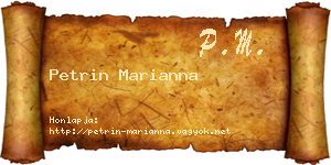 Petrin Marianna névjegykártya